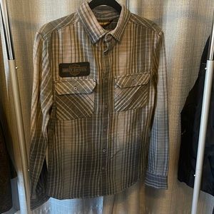 COPY - Harley-Davidson Men's Schematic Plaid Slim Fit Long Sleeve Shirt 99097-1…